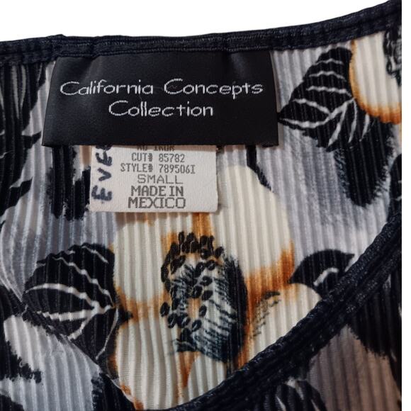 VINTAGE Accordion‎ Pleated Stretchy Top Blouse S Floral Boho Event Career Boho - Picture 5 of 9